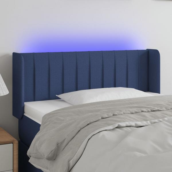 ARDEBO.de - LED Kopfteil Blau 103x16x78/88 cm Stoff