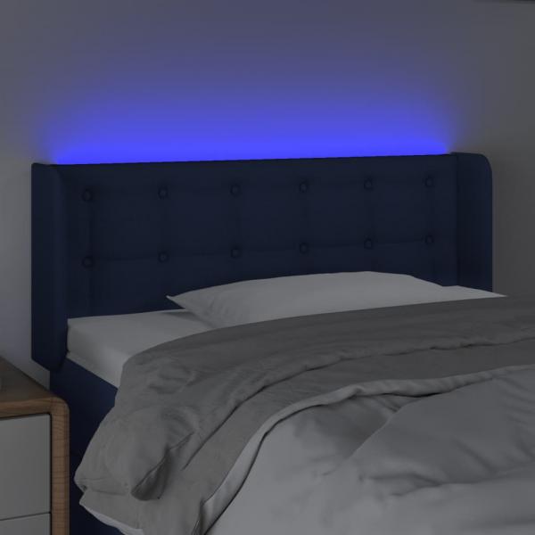 LED Kopfteil Blau 83x16x78/88 cm Stoff