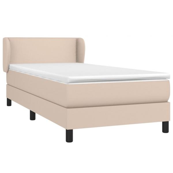 Boxspringbett mit Matratze Cappuccino-Braun 80x200cm Kunstleder