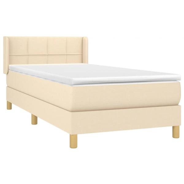 Boxspringbett mit Matratze Creme 80x200 cm Stoff