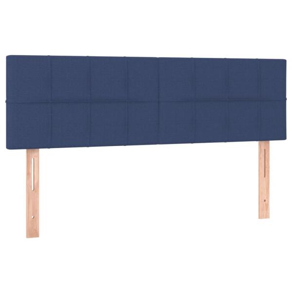 Boxspringbett mit Matratze & LED Blau 140x200 cm Stoff