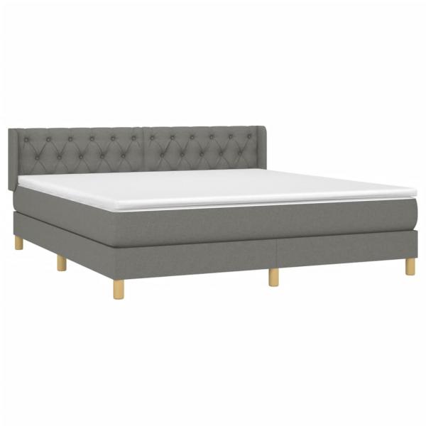 Boxspringbett mit Matratze Dunkelgrau 160x200 cm Stoff