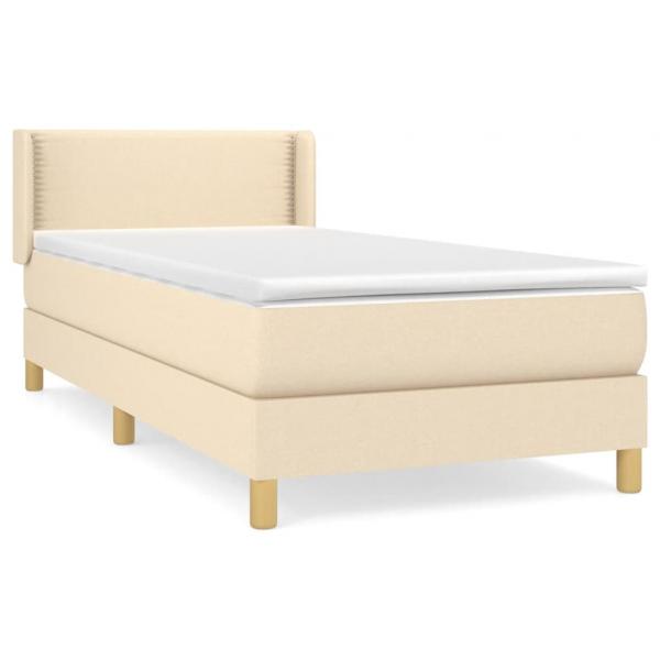 Boxspringbett mit Matratze Creme 100x200 cm Stoff