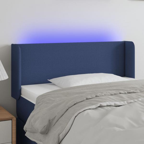 ARDEBO.de - LED Kopfteil Blau 103x16x78/88 cm Stoff