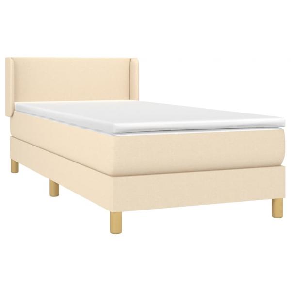 Boxspringbett mit Matratze Creme 90x190 cm Stoff