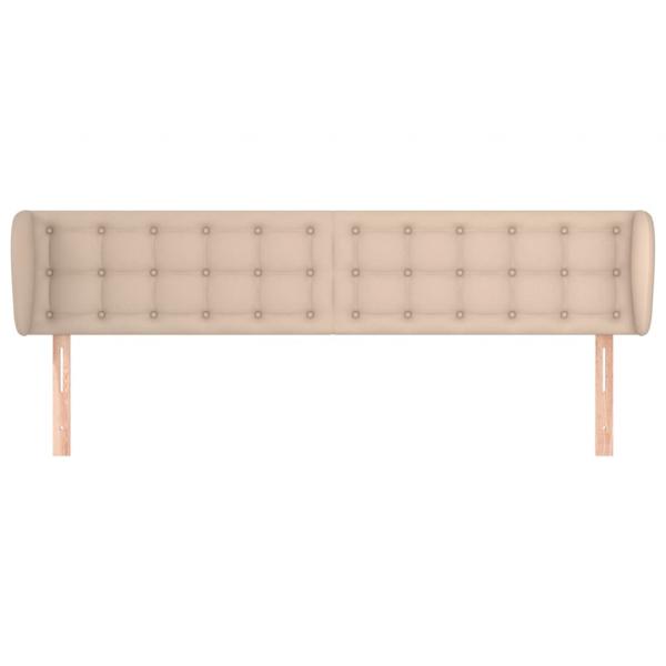 Kopfteil mit Ohren Cappuccino-Braun 203x23x78/88 cm Kunstleder