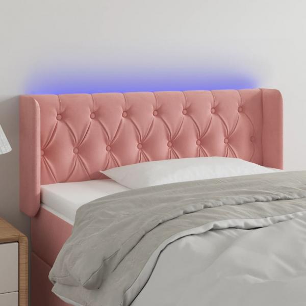 ARDEBO.de - LED Kopfteil Rosa 93x16x78/88 cm Samt