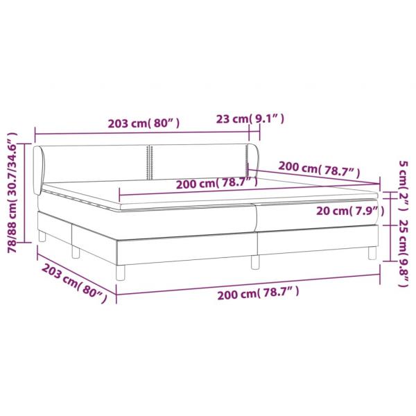 Boxspringbett mit Matratze Blau 200x200 cm Stoff