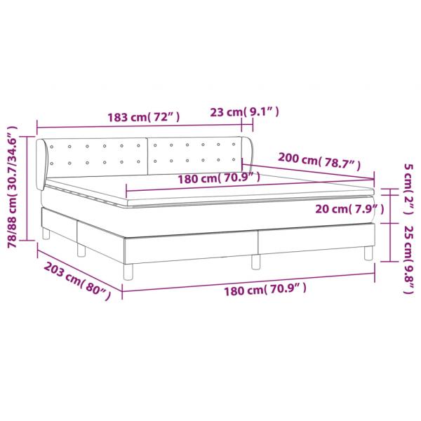 Boxspringbett mit Matratze Weiß 180x200 cm Kunstleder