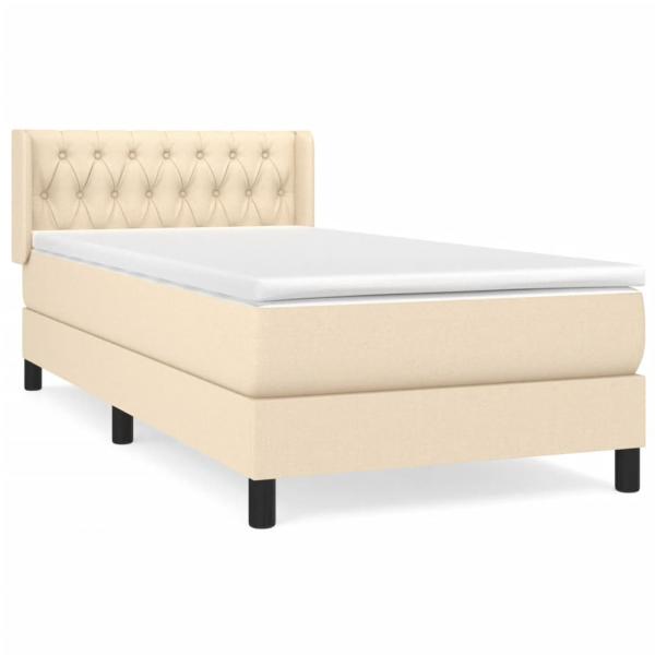 Boxspringbett mit Matratze Creme 100x200 cm Stoff