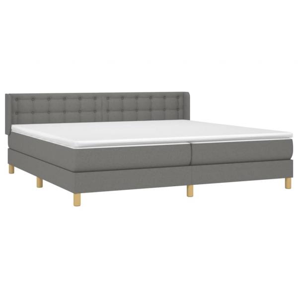 Boxspringbett mit Matratze Dunkelgrau 180x200 cm Stoff