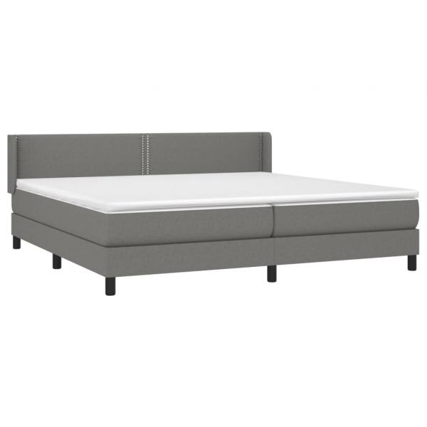 Boxspringbett mit Matratze Dunkelgrau 200x200 cm Stoff