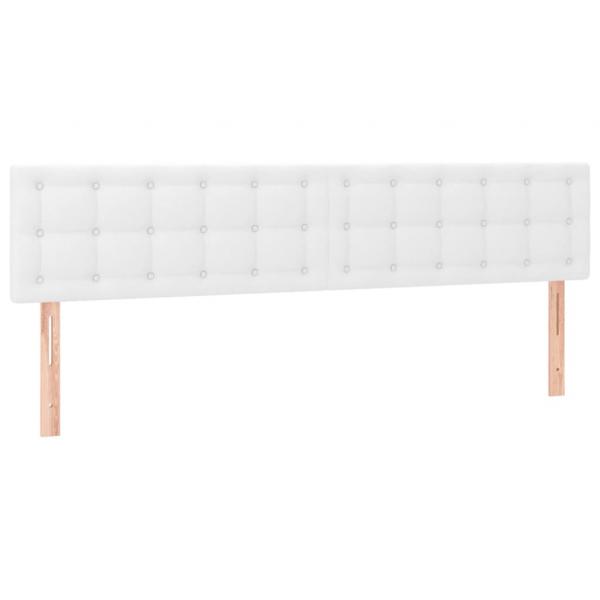 Boxspringbett mit Matratze Weiß 200x200 cm Kunstleder