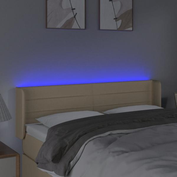 LED Kopfteil Creme 147x16x78/88 cm Stoff