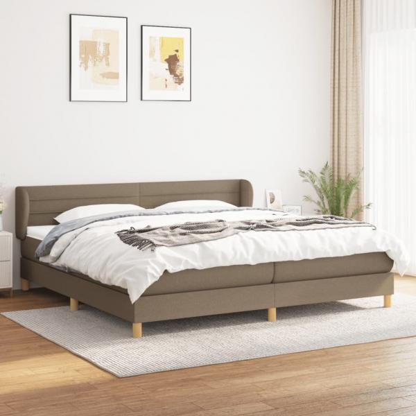 ARDEBO.de - Boxspringbett mit Matratze Taupe 200x200 cm Stoff