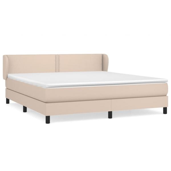 Boxspringbett Matratze Cappuccino-Braun 180x200 cm Kunstleder