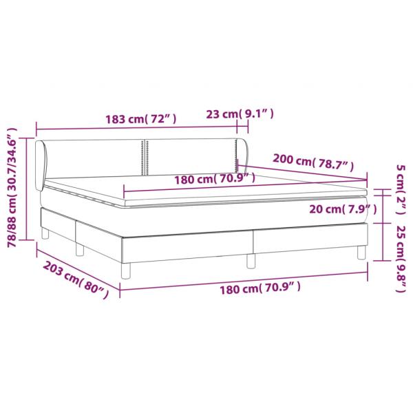 Boxspringbett mit Matratze Weiß 180x200 cm Kunstleder