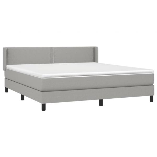 Boxspringbett mit Matratze Hellgrau 180x200 cm Stoff