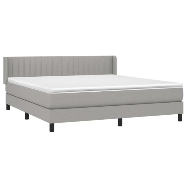 Boxspringbett mit Matratze Hellgrau 160x200 cm Stoff