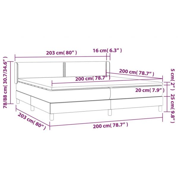 Boxspringbett mit Matratze Creme 200x200 cm Stoff