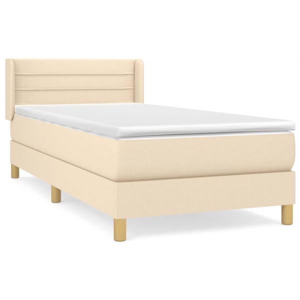 Boxspringbett mit Matratze Creme 80x200 cm Stoff