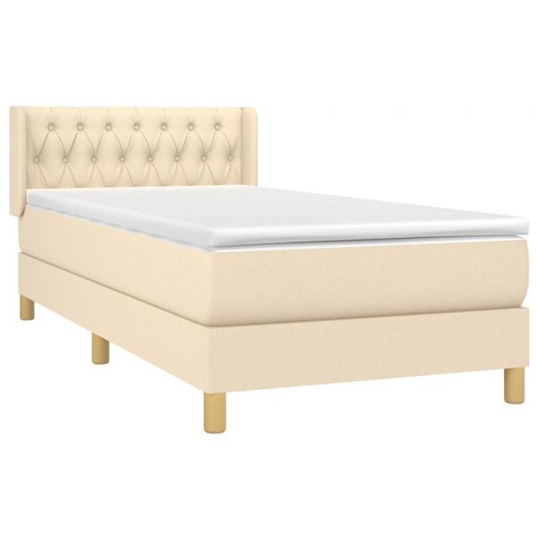 Boxspringbett mit Matratze Creme 100x200 cm Stoff