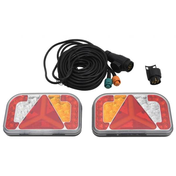 Anhängerleuchten 2 Stk. Rot 24x5x14,5 cm 12V LED-Leuchtmittel