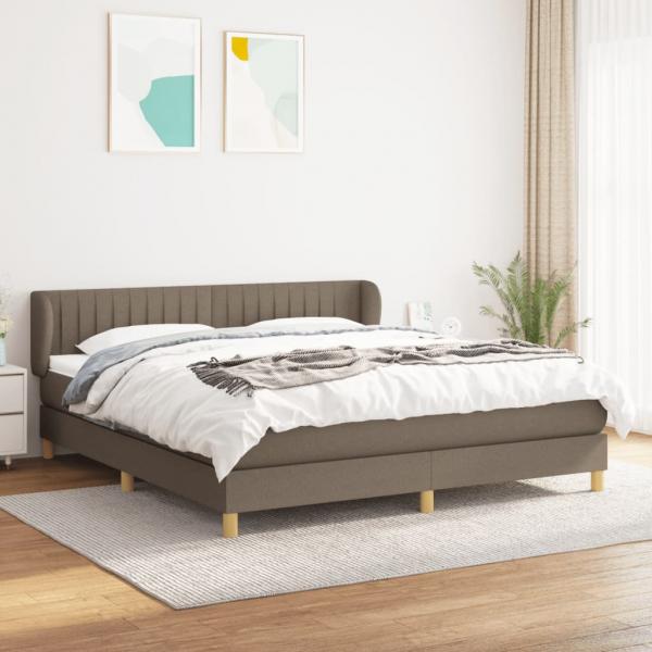 ARDEBO.de - Boxspringbett mit Matratze Taupe 180x200 cm Stoff