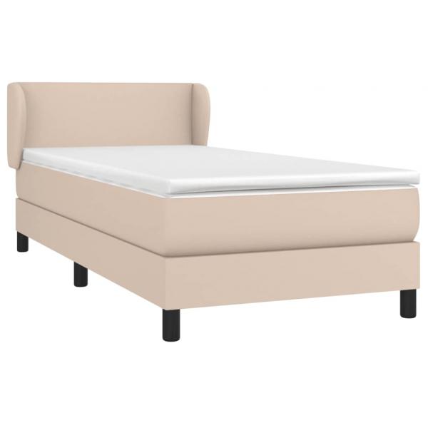 Boxspringbett mit Matratze Cappuccino-Braun 90x200cm Kunstleder