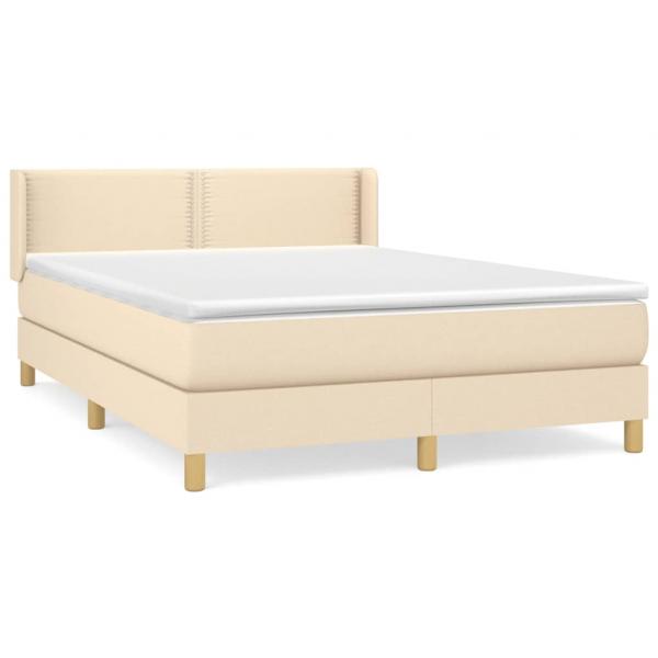 Boxspringbett mit Matratze Creme 140x200 cm Stoff