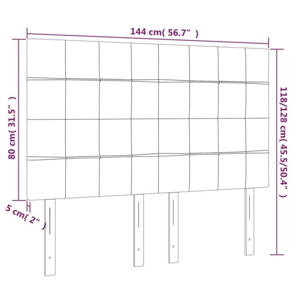 Kopfteile 4 Stk. Dunkelbraun 72x5x78/88 cm Stoff