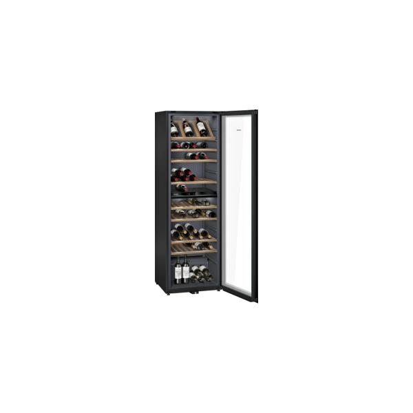 Siemens KW36KATGA IQ500 Weinlagerschrank mit Glastür UV-Filter, 60cm breit, 199 Standardweinflaschen, Türverriegelung, Beleuchtung, Temperatur regelbar, Edelstahl