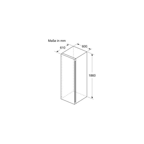 Siemens KW36KATGA IQ500 Weinlagerschrank mit Glastür UV-Filter, 60cm breit, 199 Standardweinflaschen, Türverriegelung, Beleuchtung, Temperatur regelbar, Edelstahl