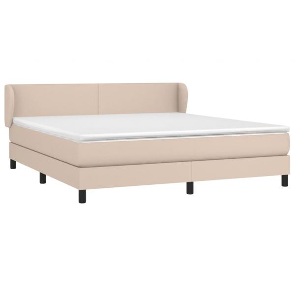 Boxspringbett Matratze Cappuccino-Braun 160x200 cm Kunstleder