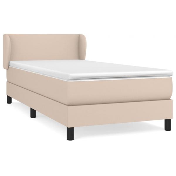 Boxspringbett mit Matratze Cappuccino-Braun 90x190cm Kunstleder