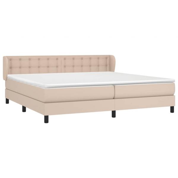 Boxspringbett Matratze Cappuccino-Braun 200x200cm Kunstleder