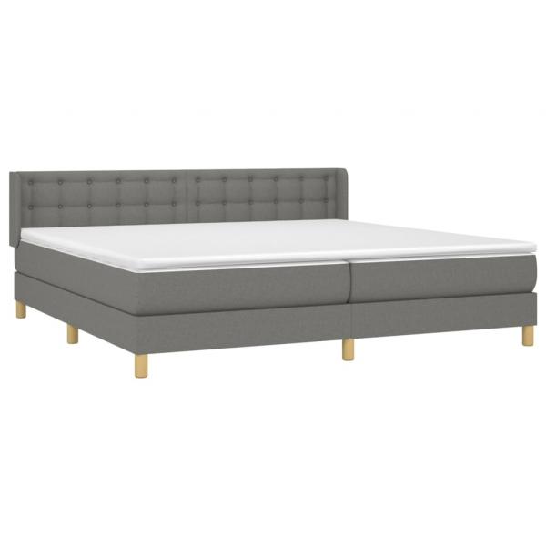 Boxspringbett mit Matratze Dunkelgrau 160x200 cm Stoff