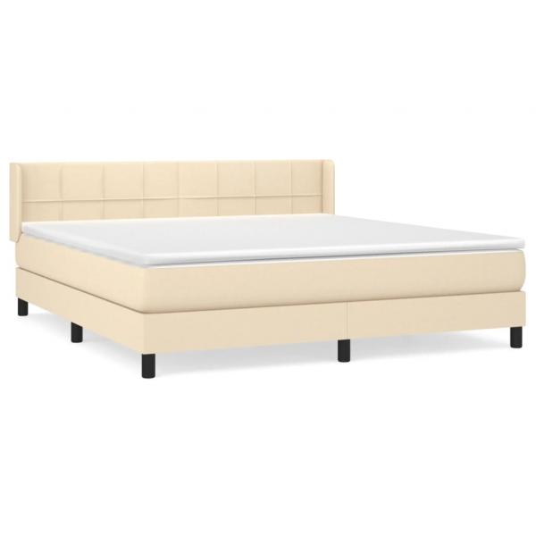 Boxspringbett mit Matratze Creme 160x200 cm Stoff