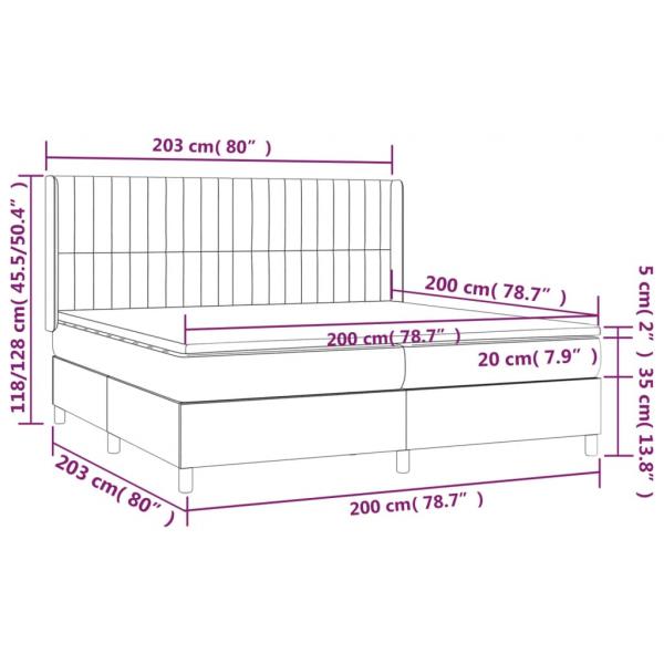 Boxspringbett mit Matratze Schwarz 200x200 cm Samt