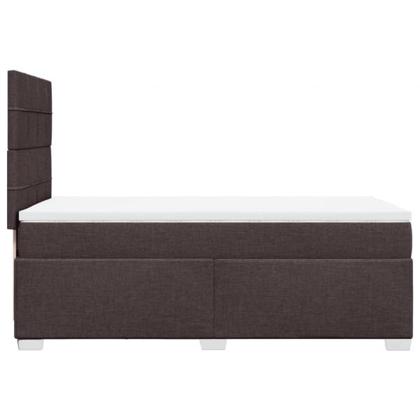 Boxspringbett mit Matratze Dunkelbraun 90x190 cm Stoff