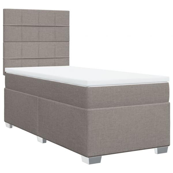 Boxspringbett mit Matratze Taupe 90x190 cm Stoff