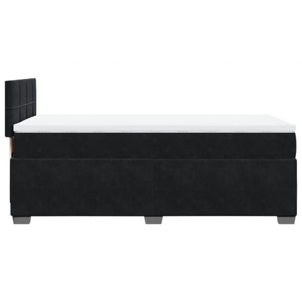 Boxspringbett mit Matratze Schwarz 100x200 cm Samt