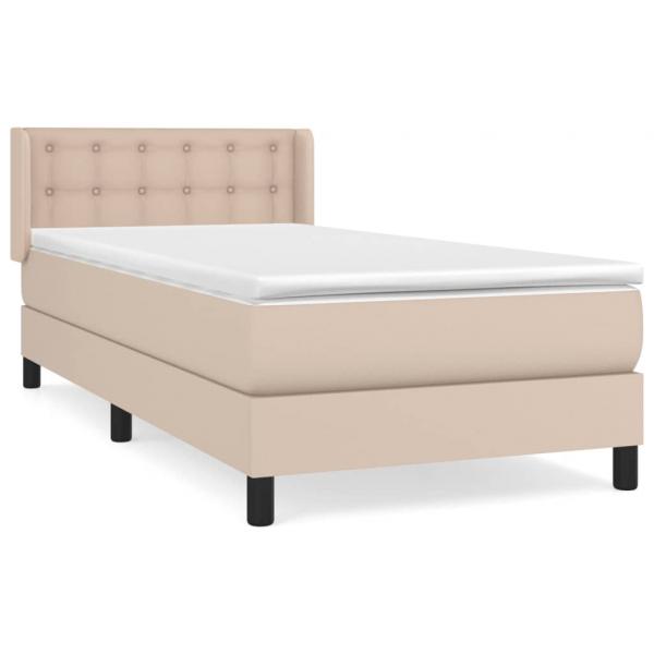 Boxspringbett mit Matratze Cappuccino-Braun 90x190cm Kunstleder