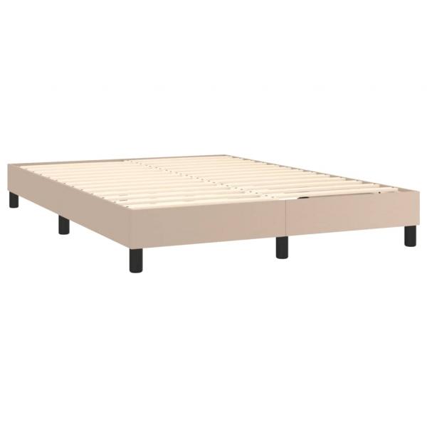 Boxspringbett Matratze Cappuccino-Braun 140x200cm Kunstleder