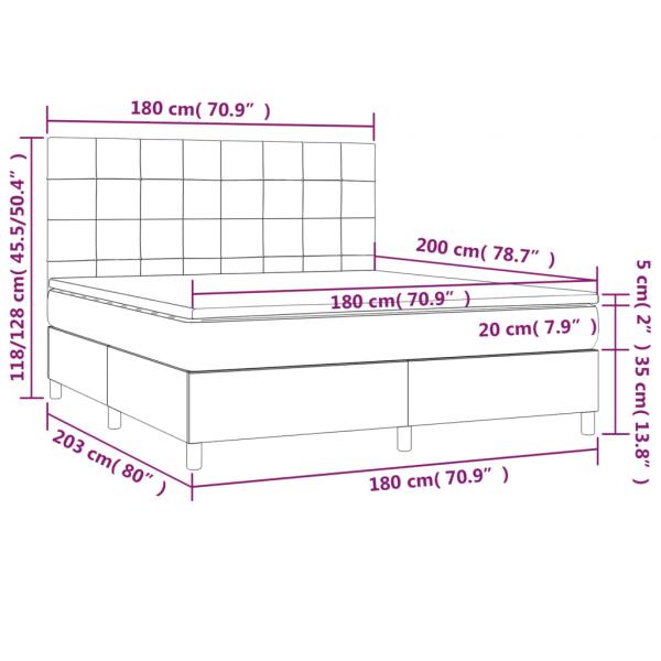 Boxspringbett mit Matratze Creme 180x200 cm Stoff