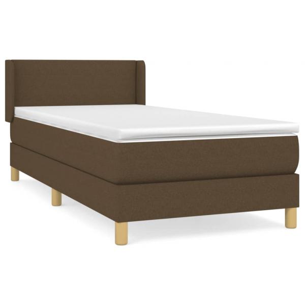 Boxspringbett mit Matratze Dunkelbraun 100x200 cm Stoff