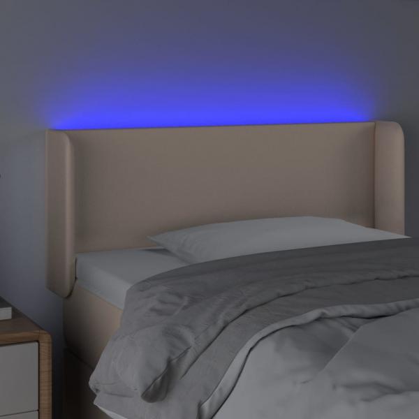 LED Kopfteil Cappuccino-Braun 103x16x78/88 cm Kunstleder