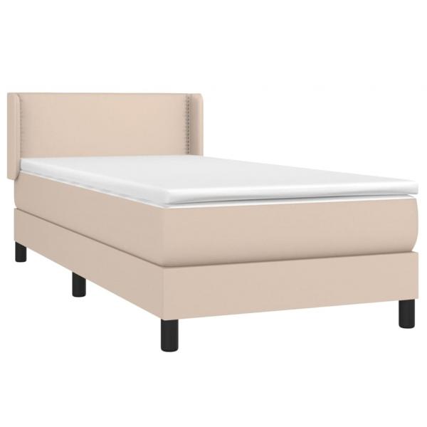 Boxspringbett mit Matratze Cappuccino-Braun 80x200cm Kunstleder