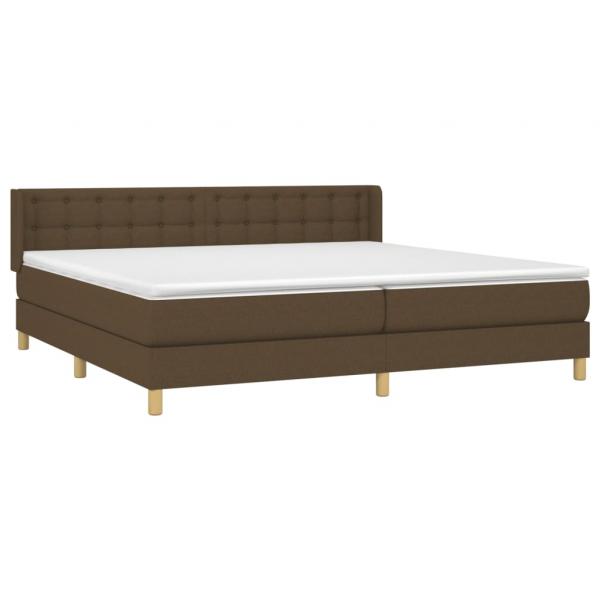 Boxspringbett mit Matratze Dunkelbraun 180x200 cm Stoff