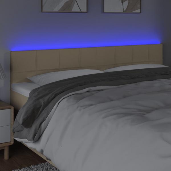 LED Kopfteil Creme 160x5x78/88 cm Stoff